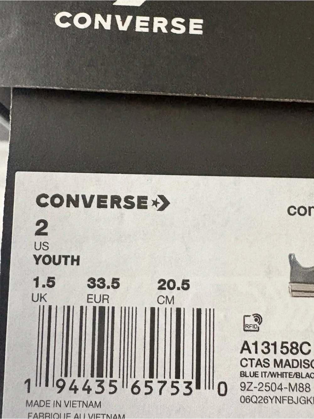 Converse Chuck Taylor All Star Madison Ox Blue Glitter Lace Up Shoe 11 12 or 2 Y
